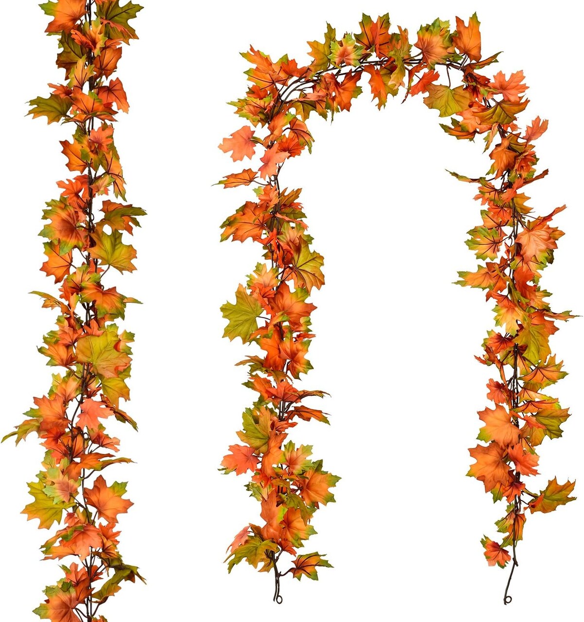 2 Pack Fall Maple Leaf Garland, 6.5Ft/Piece Hanging Vine Artificial